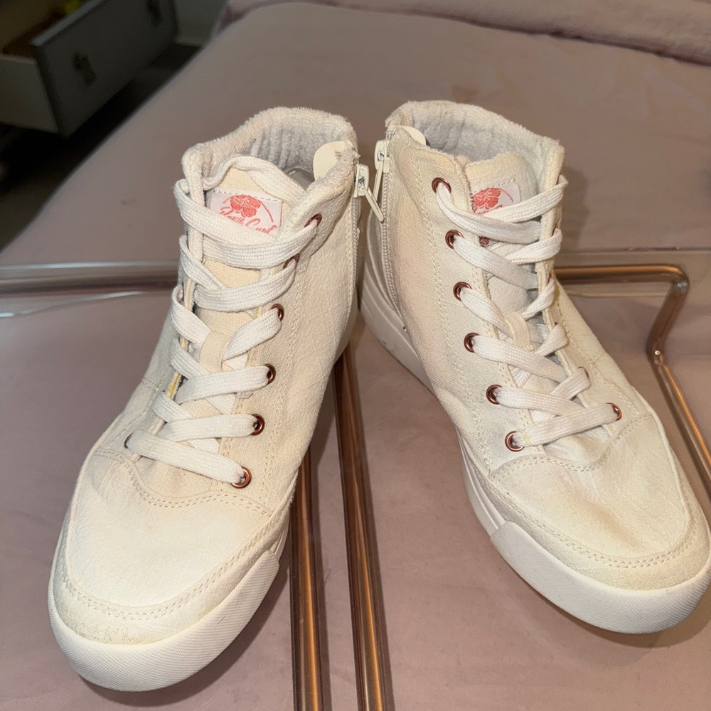 Women's White High-Top Sneakers